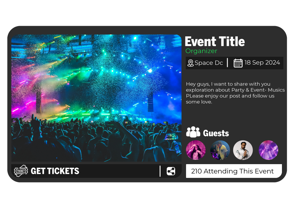Event creation interface